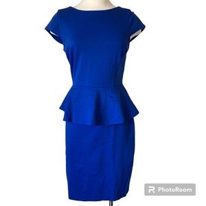 Banana Republic Blue Peplum Scuba Dress Size 6